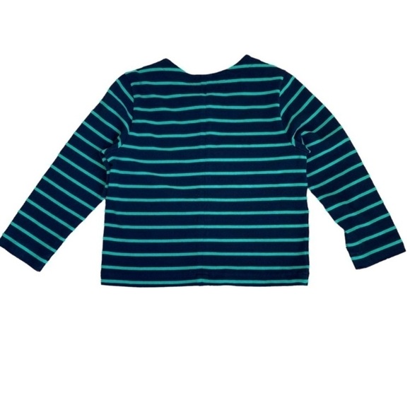 Lands’ End Nautical Blazer Zip-up Jacket Kelly Green & Navy Blue Striped Sz 10 - Picture 8 of 15